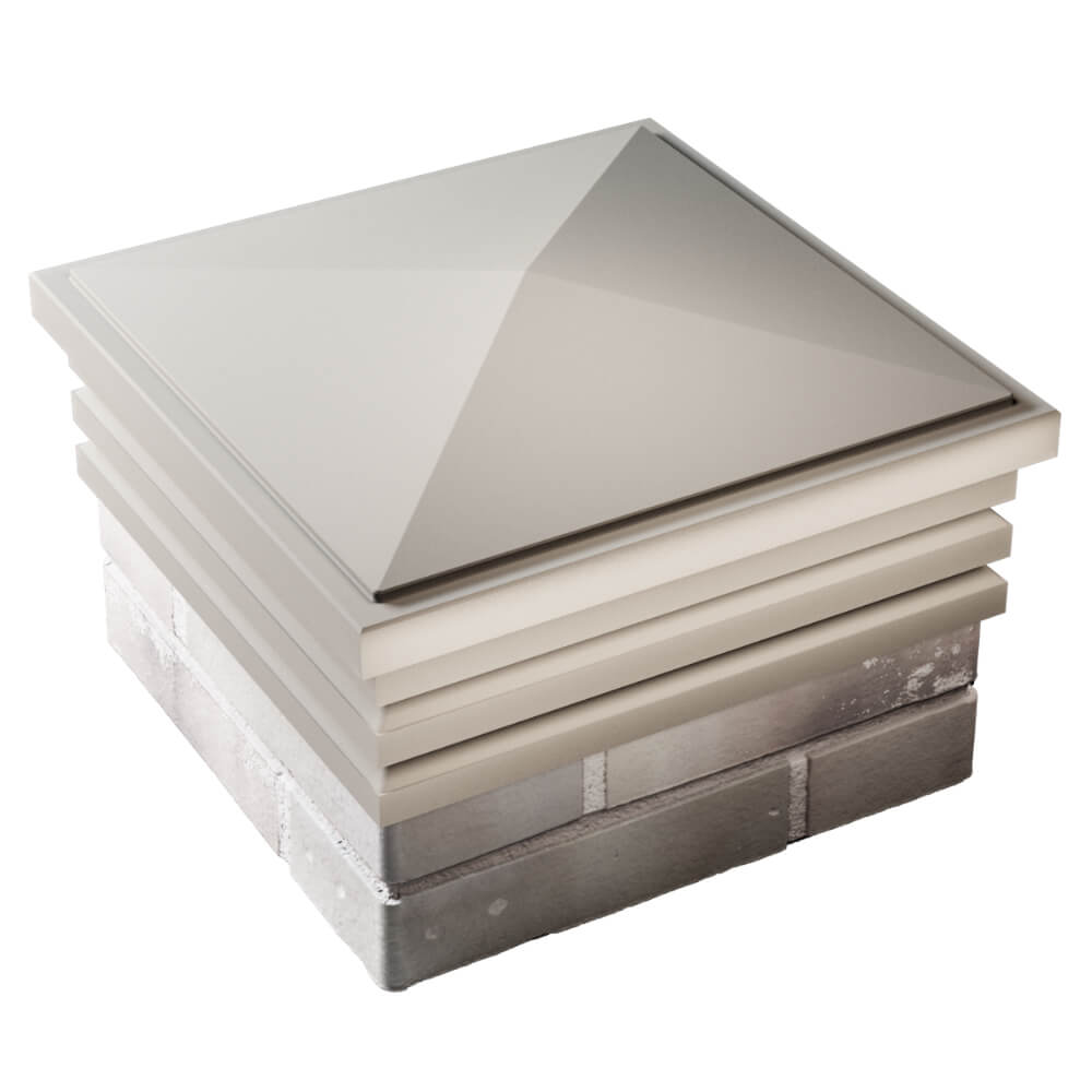 Колпак Zking Бона ХайТек Бежевый на столб 1.5х1.5 кирпича (385х385мм) в Пензе фото