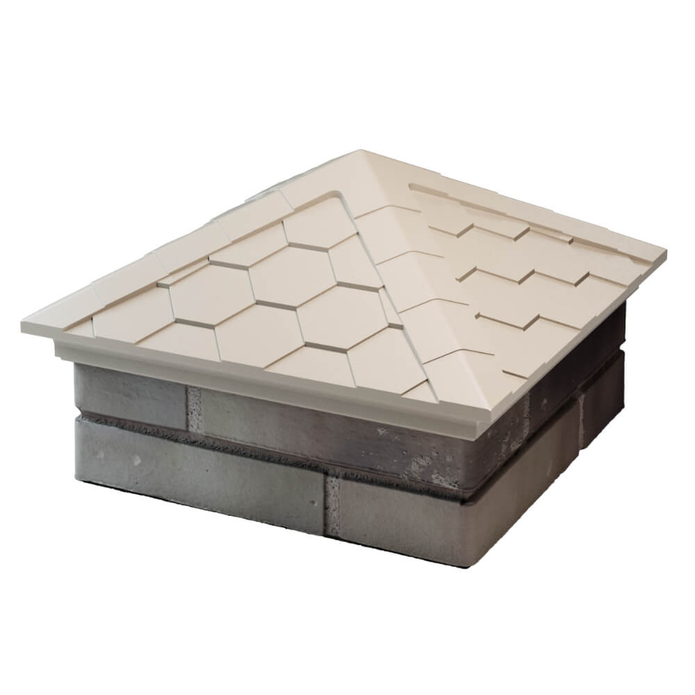 Колпак Zking Эверест Бежевый на столб 1.5х1.5 кирпича (390х390мм) в Пензе фото