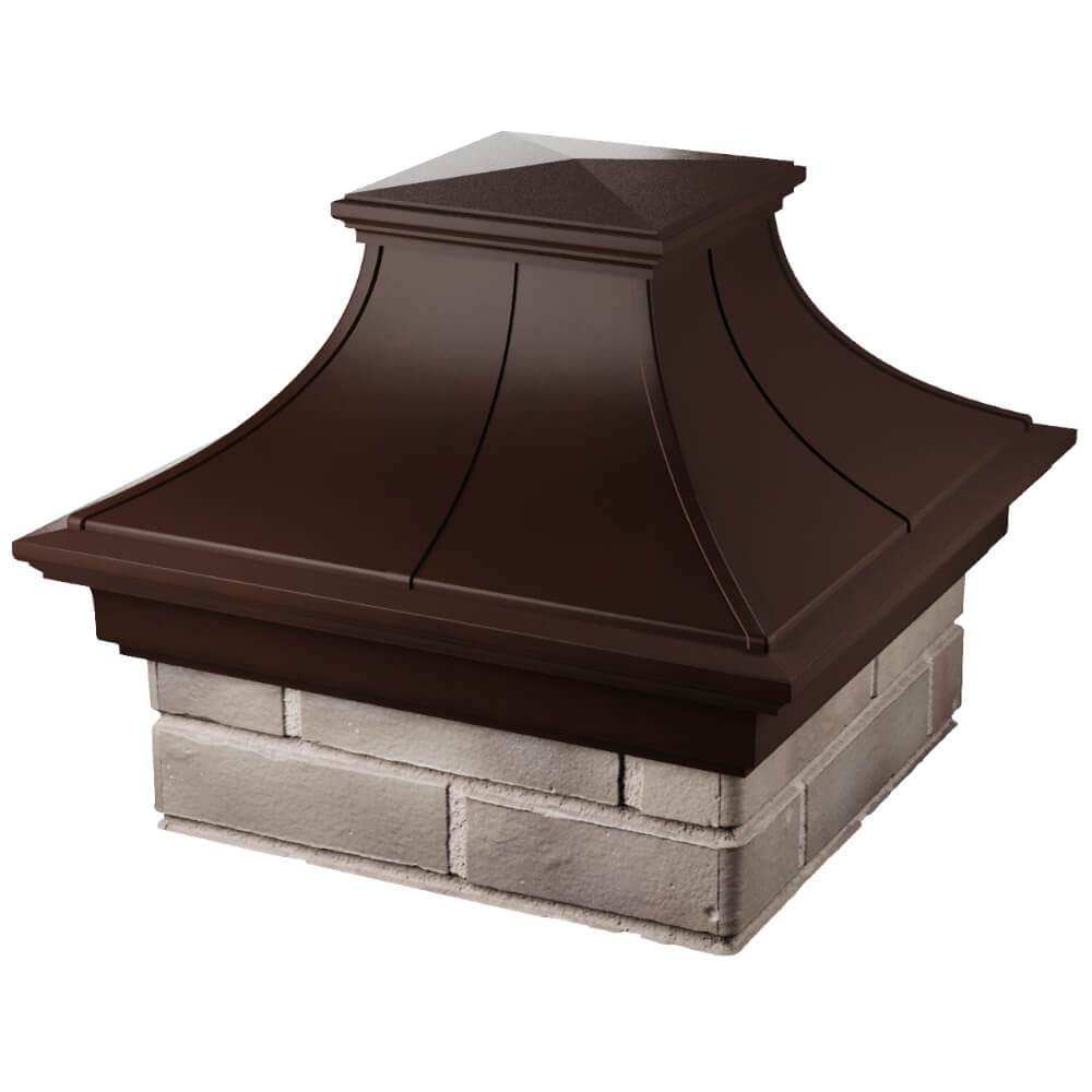 Колпак Zking Монблан Премиум Коричневый на столб 1.5х1.5 кирпича (385х385мм) в Пензе фото