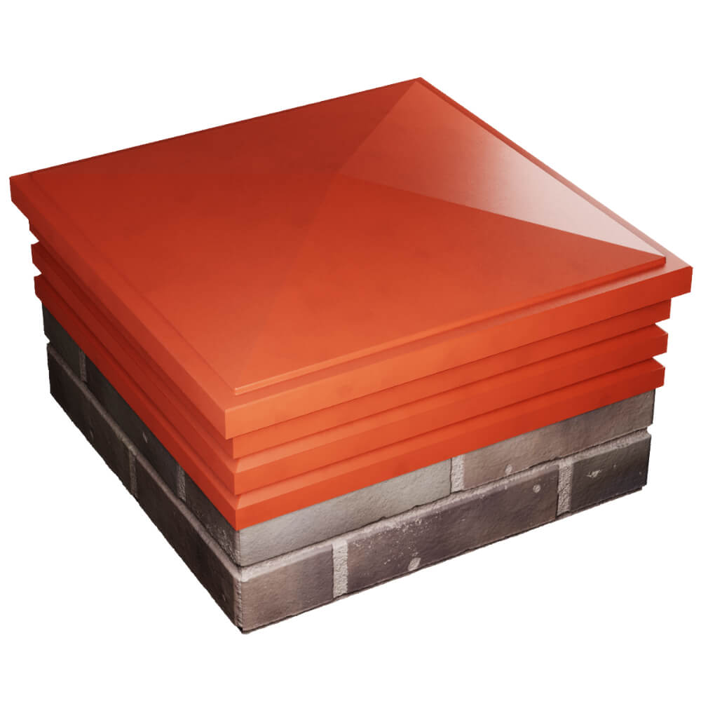 Колпак Zking Бона ХайТек Красный на столб 2х2 кирпича (513х513мм) в Пензе фото