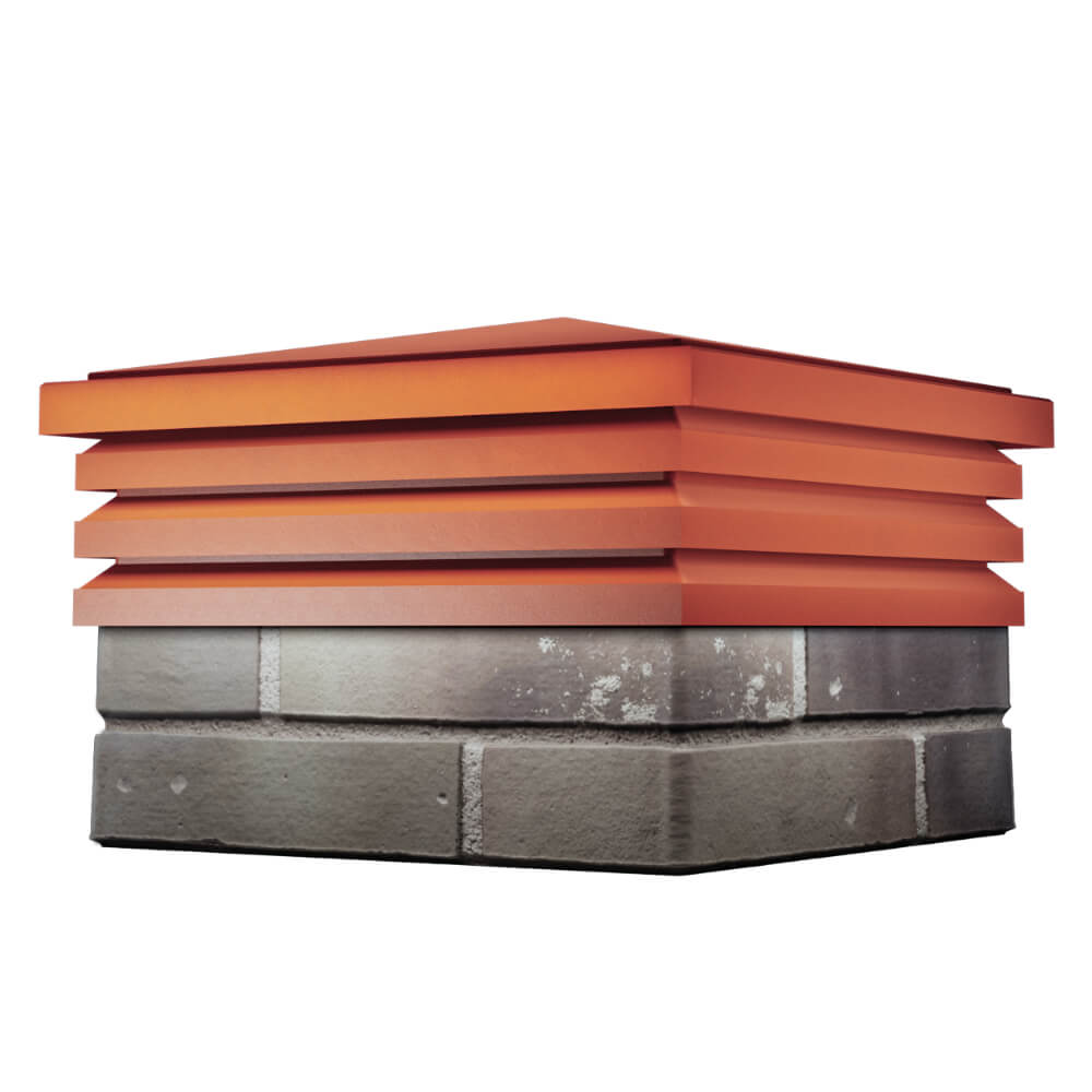 Колпак Zking Бона ХайТек Красный на столб 1.5х1.5 кирпича (385х385мм) в Пензе фото