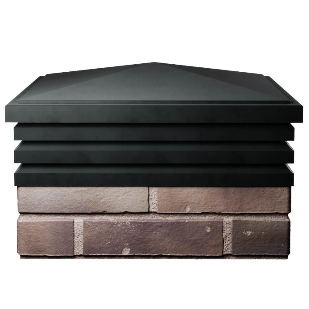 Колпак Zking Бона ХайТек Черный на столб 2х2 кирпича (513х513мм) Пенза фото