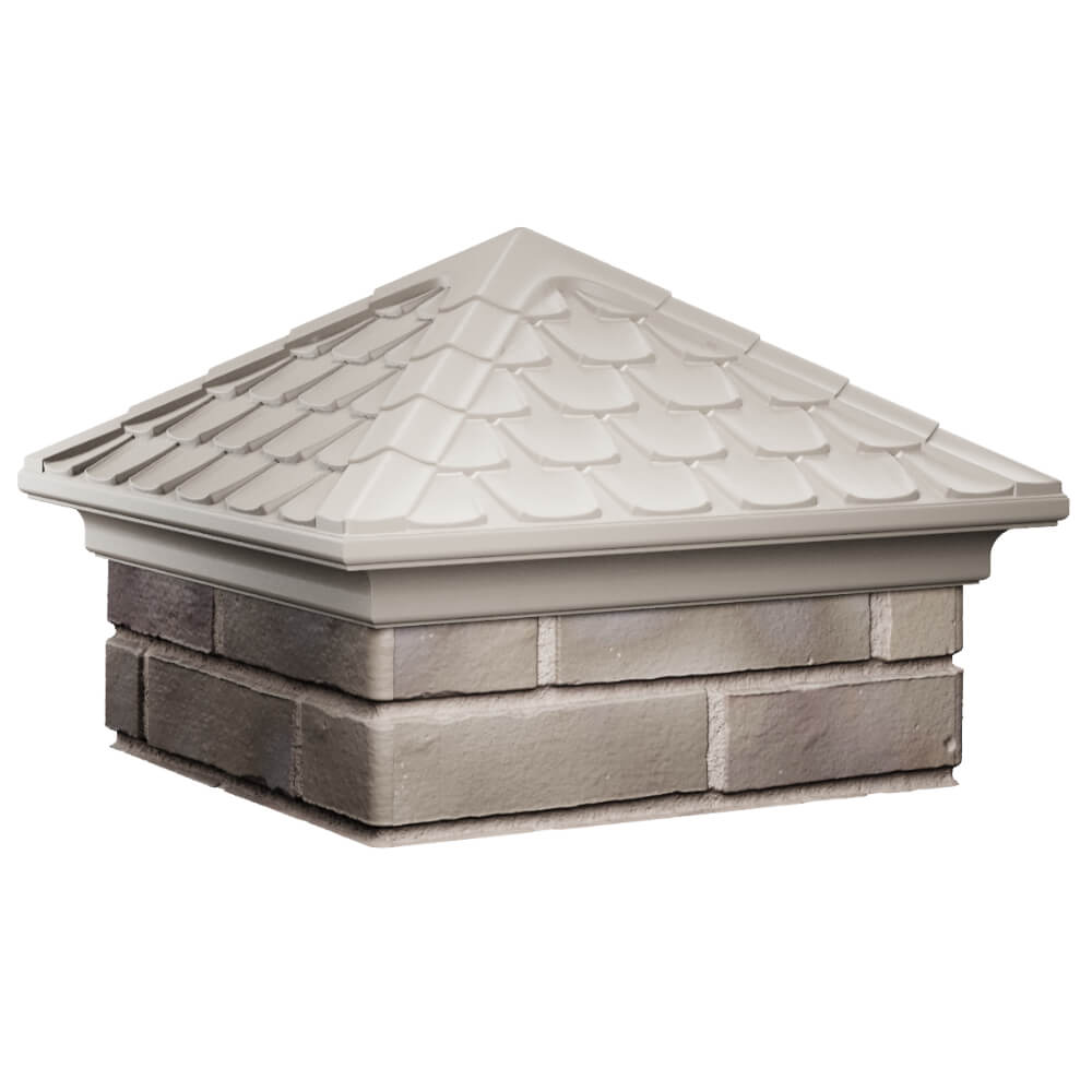 Колпак Zking Эльбрус Бежевый на столб 1.5х1.5 кирпича (385х385мм) в Пензе фото