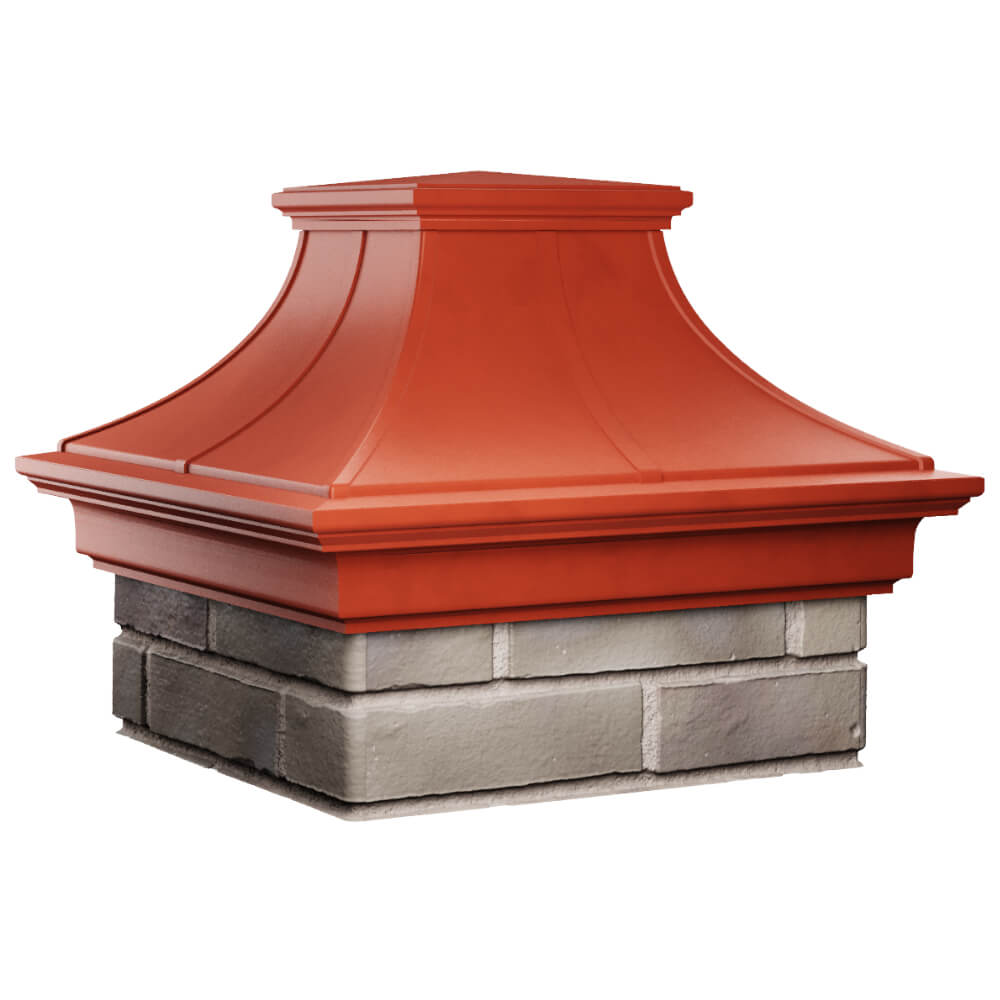 Колпак Zking Монблан Премиум Красный на столб 1.5х1.5 кирпича (385х385мм) в Пензе фото