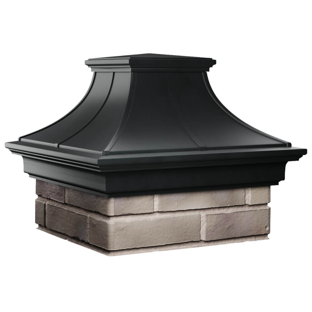 Колпак Zking Монблан Премиум Черный на столб 1.5х1.5 кирпича (385х385мм) в Пензе фото
