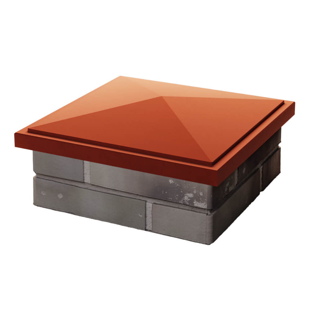 Колпак Zking БонаМоно Красный на столб 1.5х1.5 кирпича (385х385, 400х400мм) в Пензе фото