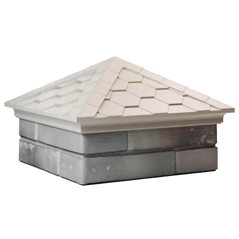 Колпак Zking Эверест Бежевый на столб 1.5х1.5 кирпича (390х390мм) в Пензе фото