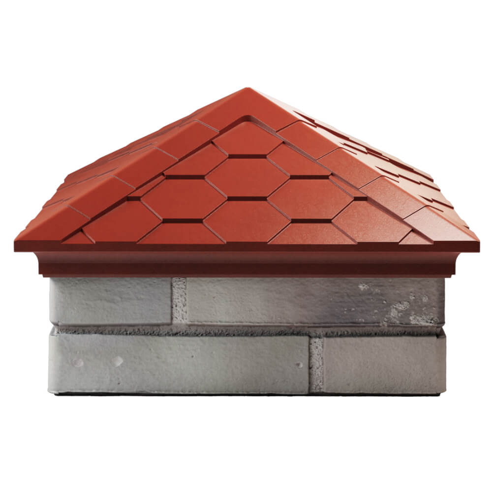 Колпак Zking Эверест Красный на столб 1.5х1.5 кирпича (390х390мм) Пенза фото