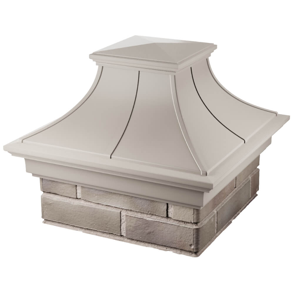 Колпак Zking Монблан Премиум Бежевый на столб 1.5х1.5 кирпича (385х385мм) в Пензе фото