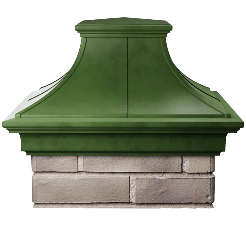 Колпак Zking Монблан Премиум Зеленый на столб 1.5х1.5 кирпича (385х385мм) Пенза фото