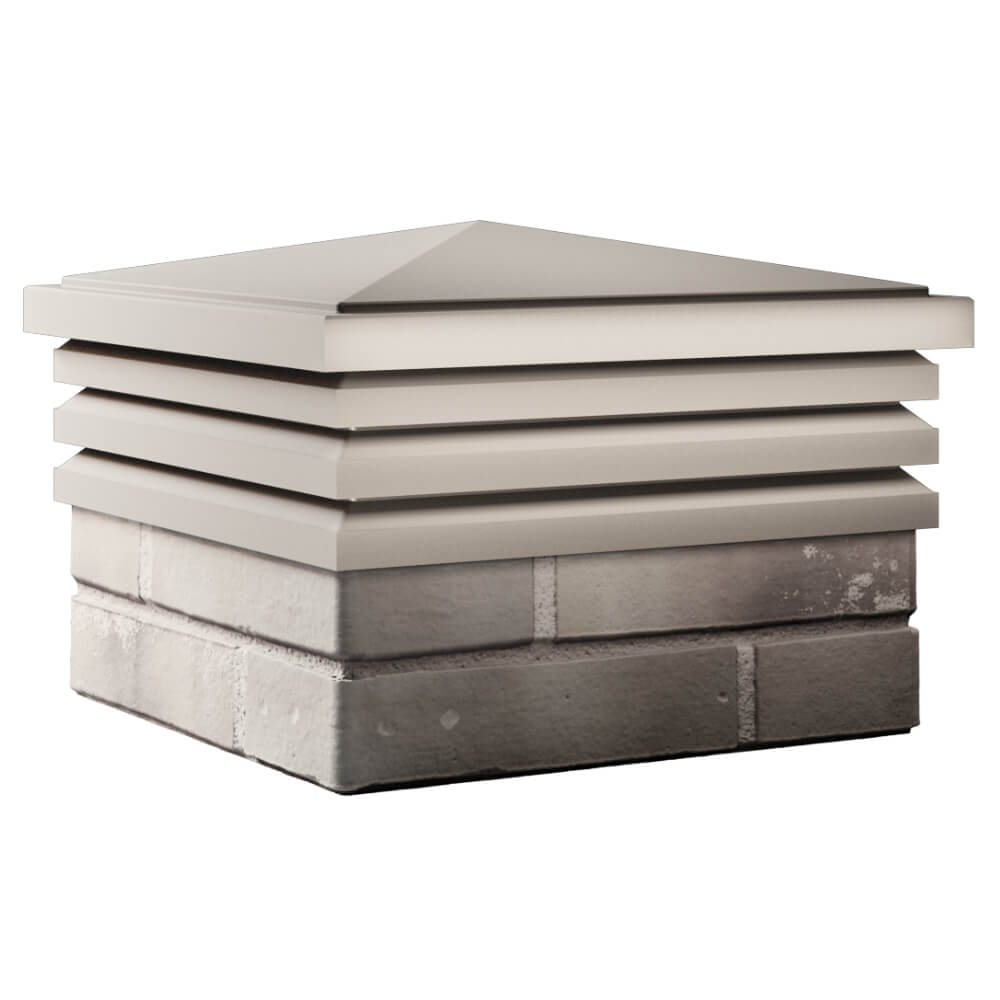 Колпак Zking Бона ХайТек Бежевый на столб 1.5х1.5 кирпича (385х385мм) в Пензе фото