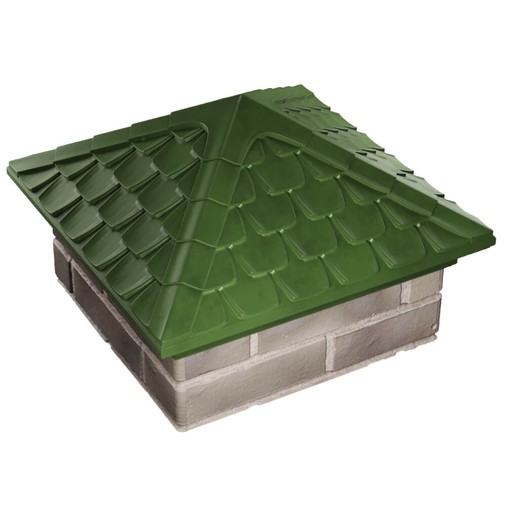 Колпак Zking Эльбрус Зеленый на столб 1.5х1.5 кирпича (385х385мм) в Пензе фото