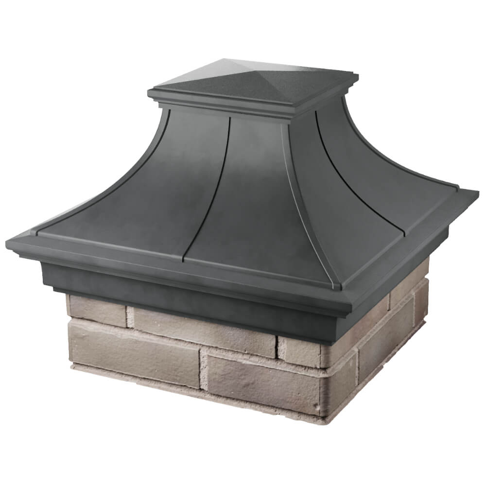 Колпак Zking Монблан Премиум Серый на столб 1.5х1.5 кирпича (385х385мм) в Пензе фото