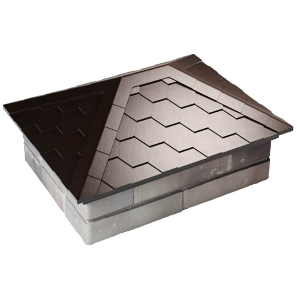 Колпак Zking Эверест Коричневый на столб 2х1.5 кирпича (520х390мм) Пенза фото