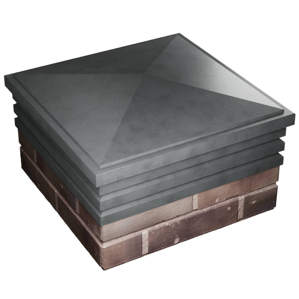 Колпак Zking Бона ХайТек Серый на столб 2х2 кирпича (513х513мм) в Пензе фото