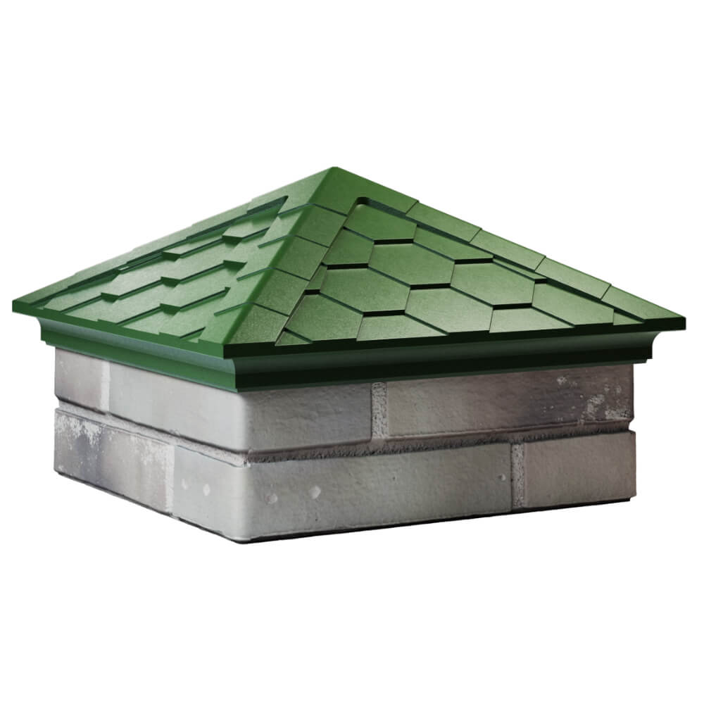 Колпак Zking Эверест Зеленый на столб 1.5х1.5 кирпича (390х390мм) в Пензе фото