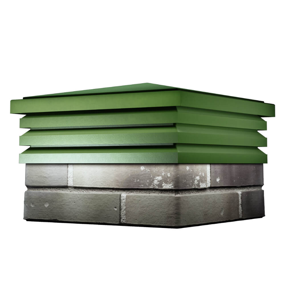 Колпак Zking Бона ХайТек Зеленый на столб 1.5х1.5 кирпича (385х385мм) в Пензе фото