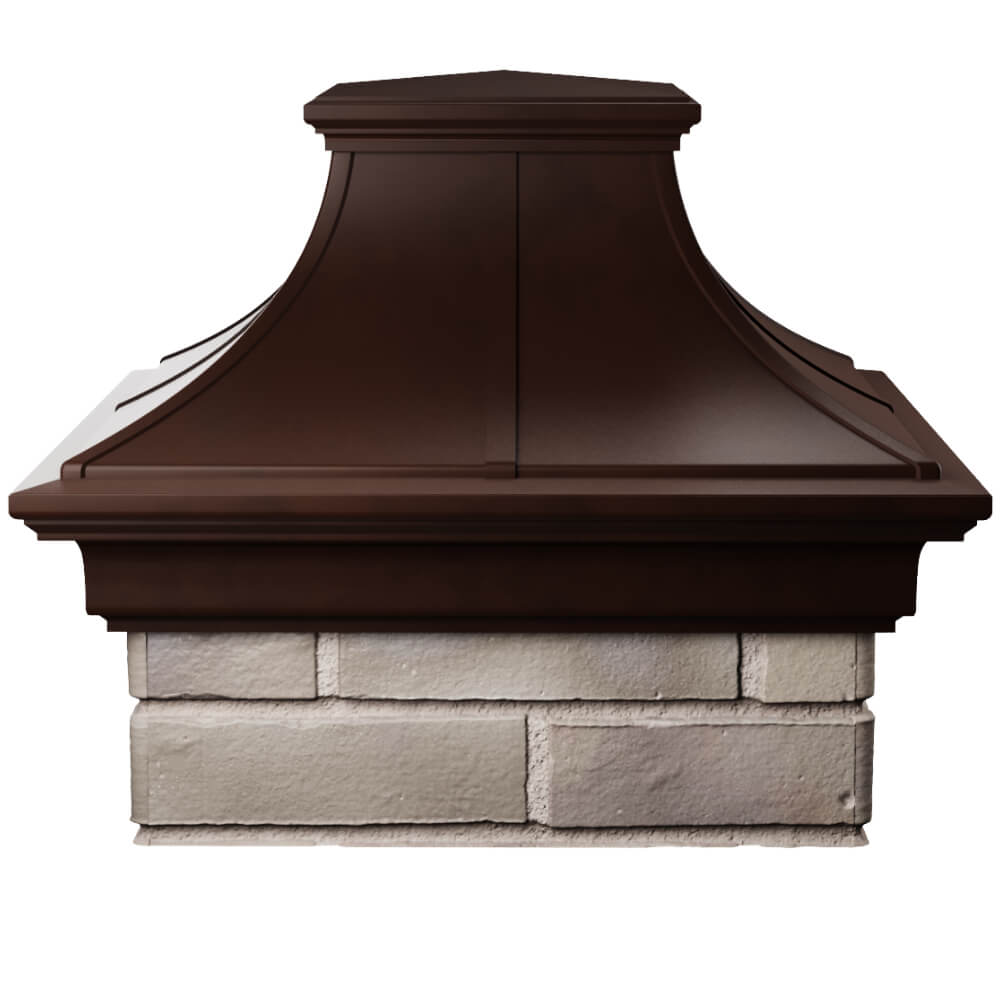 Колпак Zking Монблан Премиум Коричневый на столб 1.5х1.5 кирпича (385х385мм) Пенза фото