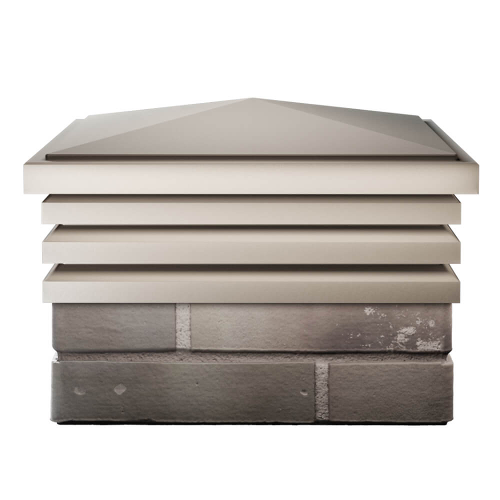 Колпак Zking Бона ХайТек Бежевый на столб 1.5х1.5 кирпича (385х385мм) Пенза фото