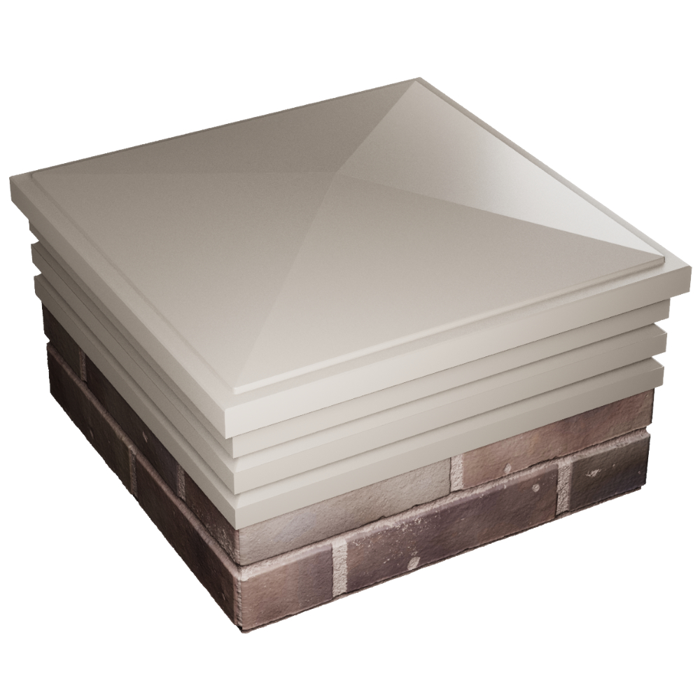 Колпак Zking Бона ХайТек Бежевый на столб 2х2 кирпича (513х513мм) в Пензе фото