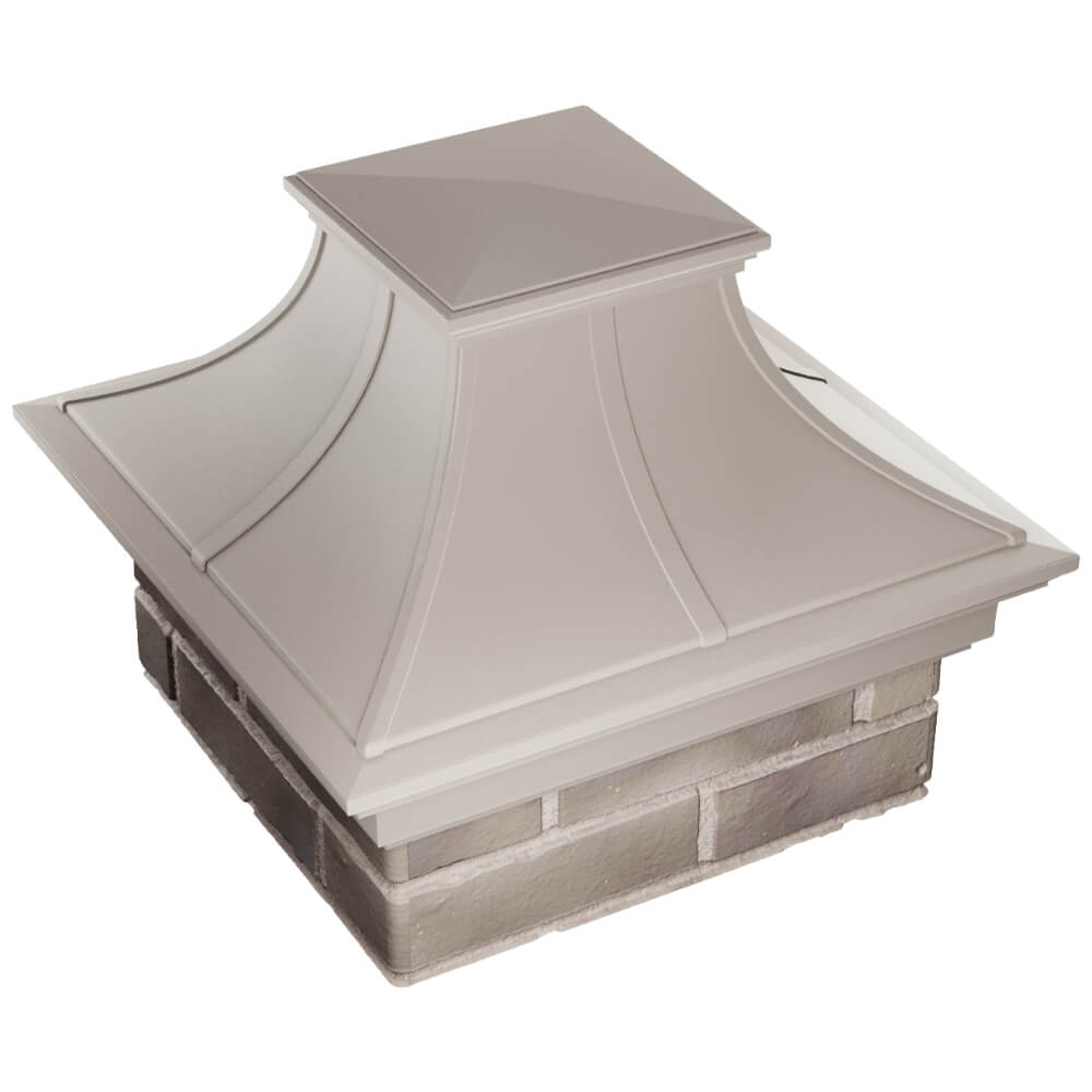 Колпак Zking Монблан Премиум Бежевый на столб 1.5х1.5 кирпича (385х385мм) в Пензе фото