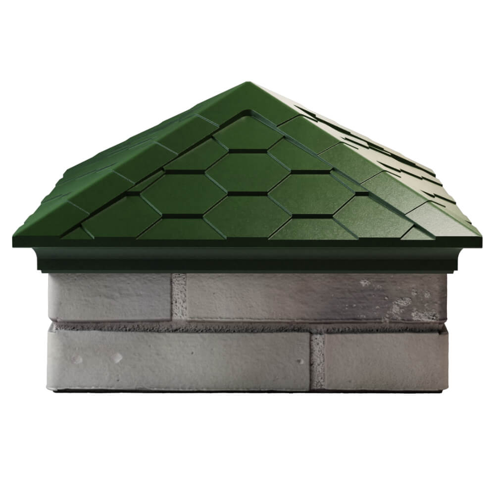 Колпак Zking Эверест Зеленый на столб 1.5х1.5 кирпича (390х390мм) Пенза фото